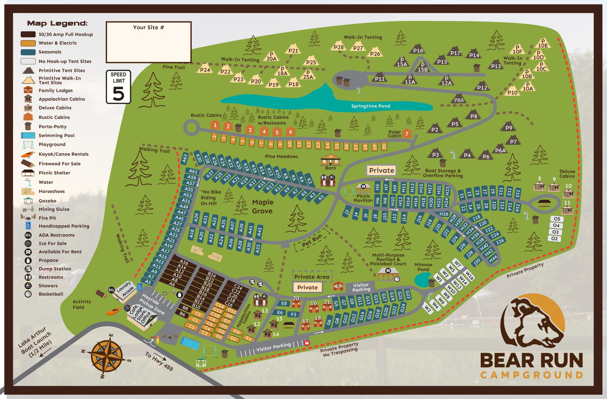 Bear Run Ridge Campground Map & Rules | Bear Run Campground